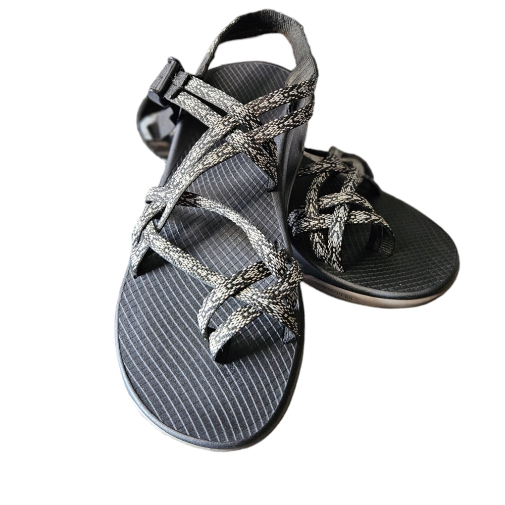 Chaco Women's Strap Sandals Black/White Size 10